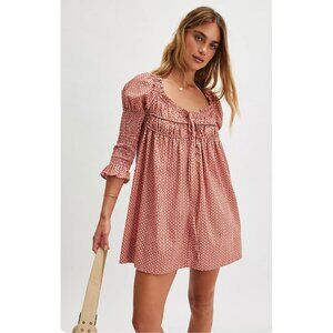 Free People Star Dip Mini Dress Glass Roses Combo Size XS NEW